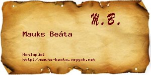 Mauks Beáta névjegykártya